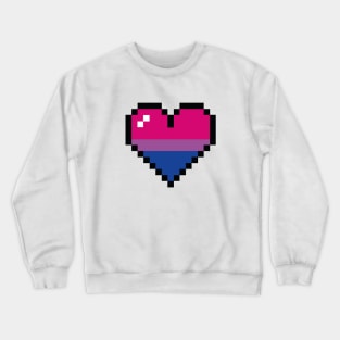Bisexual 8 bit heart Crewneck Sweatshirt